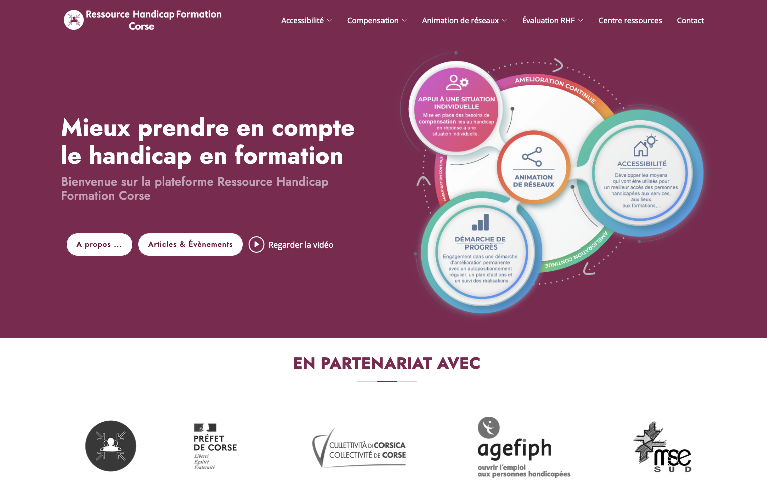 Page accueil de la plateforme www.rhf-corse.fr